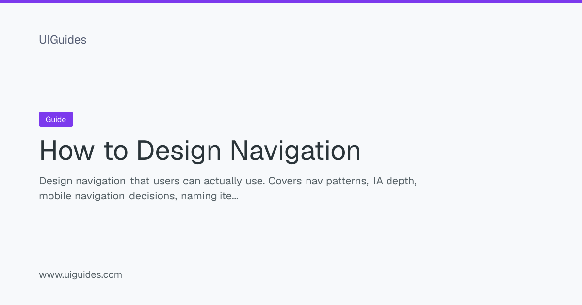 How to Design Navigation | UIGuides